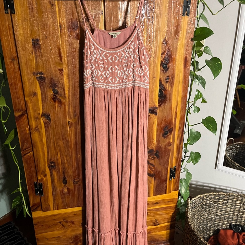 Boho Soft Pink Maxi Dress